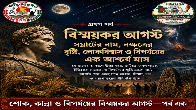 বিশেষ উপধারাবাহিক: “শোক, কান্না ও বিপর্যয়ের বিস্ময়কর আগস্ট”—প্রথম পর্ব (ধারাবাহিকের মুখবন্ধসহ) │বিস্ময়কর আগস্ট: সম্রাটের নাম, নক্ষত্রের বৃষ্টি, লোকবিশ্বাস ও বিপর্যয়ের এক আশ্চর্য মাস